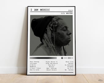 Póster de Lil Wayne / Póster del álbum I Am Music / Póster de música / Póster de portada de álbum / Decoración de pared / Regalo musical / Decoración de habitación