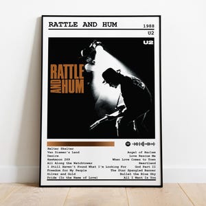 U2 Poster Print | Rattle And Hum Album Poster | Music Poster | Album Cover Poster | Wall Decor | Music Gift