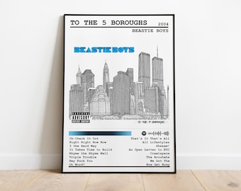 Beastie Boys Poster Print | To The 5 Boroughs Album Poster | Music Poster | Album Cover Poster | Wall Decor | Music Gift | Room Decor