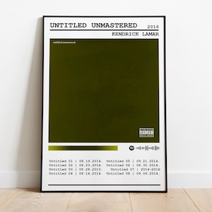 Kendrick Lamar Poster Print | Untitled Unmastered Album Poster | Music Poster | Album Cover Poster | Wall Decor | Music Gift | Room Decor