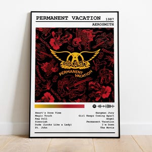 Aerosmith Poster Print | Permanent Vacation Album Poster | Music Poster | Album Cover Poster | Wall Decor | Music Gift