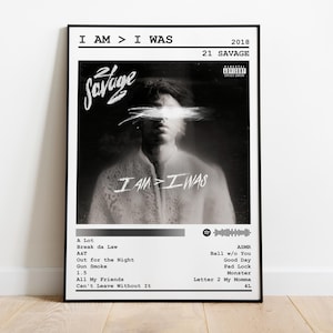 21 Savage Poster Print | I Am &gt; I Was Album Poster | Music Poster | Album Cover Poster | Wall Decor | Music Gift | Room Decor