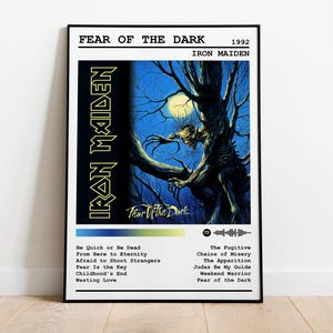 Iron Maiden Poster Print | Fear Of The Dark Album Poster | Music Poster | Album Cover Poster | Wall Decor | Music Gift | Room Decor