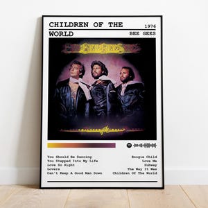 Impresión de póster de los Bee Gees / Póster del álbum Children of the World / Póster musical / Póster de portada de álbum / Decoración de pared / Regalo musical