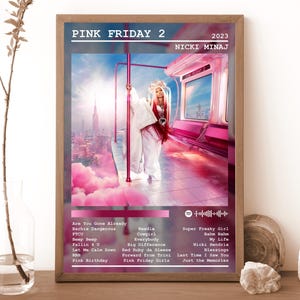 Nicki Minaj-affischtryck | Pink Friday 2 albumaffisch | Musikaffisch | Skivomslagsaffisch | Väggdekor | Musikgåva | Rumsdekor Special