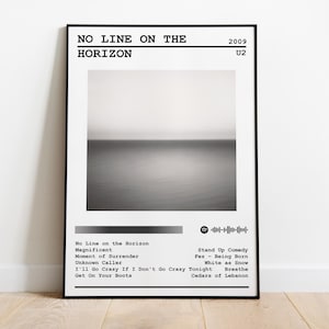 U2 Poster Print | No Line On The Horizon Album Poster | Music Poster | Album Cover Poster | Wall Decor | Music Gift