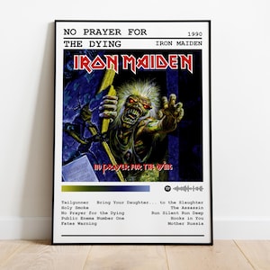 Iron Maiden Poster Print | No Prayer For The Dying Album Poster | Music Poster | Album Cover Poster | Wall Decor | Music Gift | Room Decor