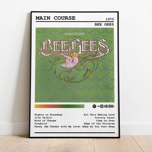 Impresión de póster de los Bee Gees / Póster del álbum Main Course / Póster musical / Póster de portada de álbum / Decoración de pared / Regalo musical