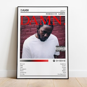 Kendrick Lamar Poster Print | DAMN Album Poster | Music Poster | Album Cover Poster | Wall Decor | Music Gift | Room Decor