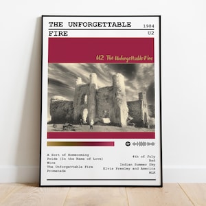 U2 Poster Print | The Unforgettable Fire Album Poster | Music Poster | Album Cover Poster | Wall Decor | Music Gift