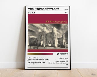 U2 Posterdruck | The Unforgettable Fire Album-Poster | Musik Poster | Album Cover Poster | Wanddekoration | Musik Geschenk