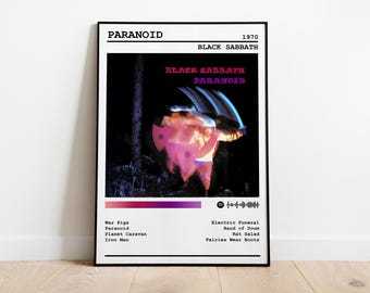 Black Sabbath Poster Print | Paranoid Album Poster | Music Poster | Album Cover Poster | Wall Decor | Music Gift | Room Decor