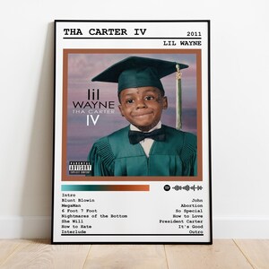 Stampa poster di Lil Wayne / Poster dell'album Tha Carter IV / Poster musicale / Poster della copertina dell'album / Decorazione murale / Regalo musicale / Decorazione della stanza