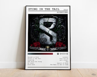 Impresión de cartel de escorpiones / Cartel del álbum Sting In The Tail / Cartel de música / Cartel de portada del álbum / Decoración de pared / Regalo de música / Decoración de la habitación
