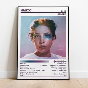Halsey Poster Print | Manic Album Poster | Music Poster | Album Cover Poster | Wall Decor | Music Gift | Room Decor