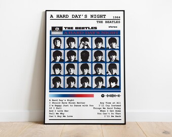 The Beatles Poster Print | A Hard Day's Night Album Poster | Music Poster | Album Cover Poster | Wall Decor | Music Gift