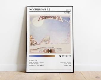 Stampa poster Camel / Poster album Moodmadness / Poster musicale / Poster copertina album / Decorazione da parete / Regalo musicale