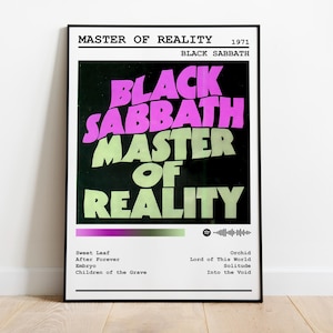 Black Sabbath Poster Print | Master Of Reality Album Poster | Music Poster | Album Cover Poster | Wall Decor | Music Gift | Room Decor