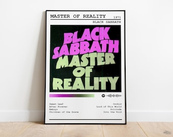Black Sabbath Poster | Master Of Realität Album Poster | Musik Poster | Album Cover Poster | Wanddekoration | Musik Geschenk | Raumdekor