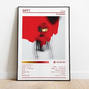 Rihanna Poster Print | Anti Album Poster | Music Poster | Album Cover Poster | Wall Decor | Music Gift | Room Decor