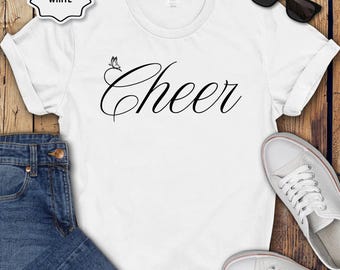 Cheer Shirt a cute hoodie gift for women a cozy sweatshirt cheerleading shirt for team spirit a happy positive vibe top