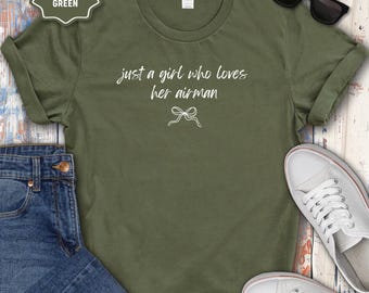 Just a girl who loves her airman Shirt military wife gift Air Force girlfriend hoodie veteran support proud airman partner cozy sweatshirt