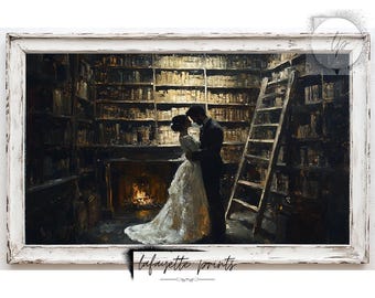 Rustic Library Wall Art | Victorian Wall Painting | Moody Library Art | Vintage Painting PRINTABLE | Bedroom Wall Decor | lafayette prints