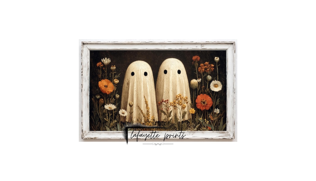 Halloween Wall Art | Ghost Printable | Vintage Halloween Decor | Moody ...