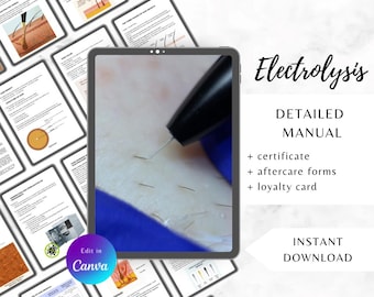 Manual de capacitación en electrólisis: Guía editable y formularios para clientes (libro electrónico en PDF, descarga instantánea)