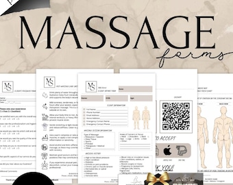 Massage Client Forms, Massage Intake Form, Massage Aftercare, Consent Form, Massage Consultation, Spa Forms, Body Charts