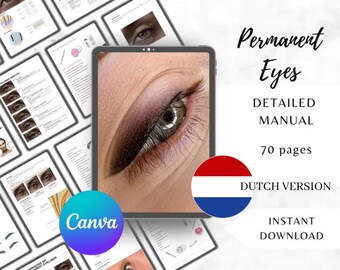 Dutch Permanent Eyeliner Training Manual | Editable PMU Eyes Guide | Eyeliner Tattoo Course Workbook