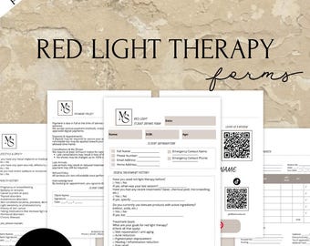 Paquete de formularios de consentimiento para terapia de luz roja / Formularios de admisión de clientes editables, plantillas para esteticistas