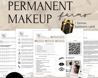 Permanent Makeup Client Forms Bundle, PMU Consent (Canva Editable, PDF)
