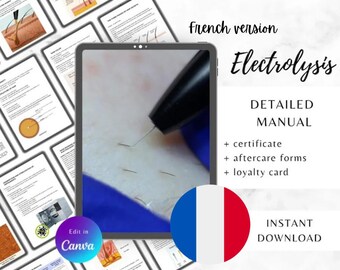 French Electrolysis Training Manual: Editable Guide and Client Forms, Ebook, Instant Download