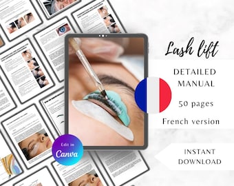Manual de formación en lifting de pestañas (versión en francés) / Curso de laminación de pestañas (descarga digital)
