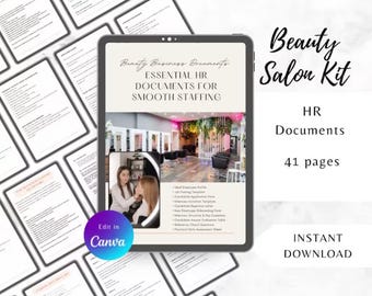 Salon and Spa Hiring Templates Kit | Beauty Business HR Bundle | Job Application, Interview Questions, Onboarding Forms, Staff Hiring Forms