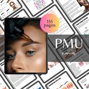 PMU Brows Training Manual, Complete Guide, Microblading, Microshading, Ombre, Powder Brows, Edit Canva, Hybrid, Blade and Shade Step-by-Step