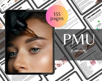 Manual de entrenamiento de cejas con micropigmentación, guía completa, microshading, ombré, cejas en polvo, edición en Canva, híbridas, técnica de sombreado paso a paso.