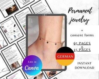 German Permanent Jewelry Guide Bundle: Training Manual, Client Forms and Gift Certificate Template