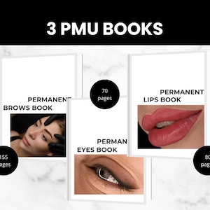 PMU Trainer Bundle für Brauen, Lippen, Augen | 300+ Seiten bearbeitbares Lehrkit | Einverständniserklärungen, Schülerbescheinigungen, Prüfungen, Preislisten
