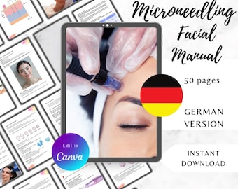 German Microneedling Facial Training Manual | 50-Page Editable Guide for Estheticians | Skin Needling Course PDF