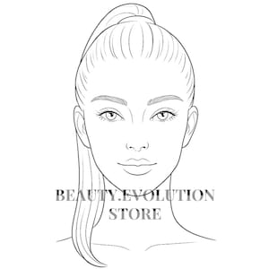 Makeup Face Charts, Face Chart Practice Sheets, Printable Makeup Practice Sheets, Blank Face Chart Printable, Blank Make up Chart, Download