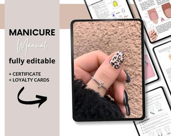Manual de formación editable de manicura, curso de uñas para técnicos de uñas, formadores, academias de belleza, manicura combinada, manicura con lima electrónica