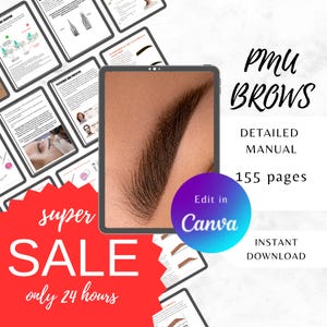 Trainingshandleiding permanente wenkbrauwen, complete gids PMU, ombre, poederbrows, bewerkingscanva, microblading, PMU-cursus