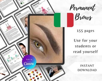 Italian PMU Brows Training Manual, Powder Brows Guide (Canva Editable) (Digital Download)
