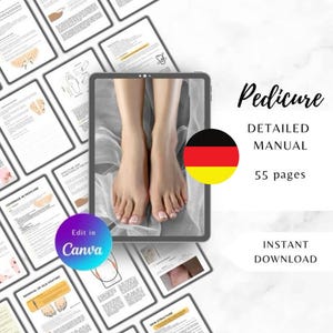 Pedicure Manual German, Custom Training Manual, Pedicuring Guide, Esthetician Course, Pedicures eBook, Nail Technicians, Tutor Deutch