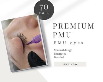 Manual de capacitación en delineado de ojos para micropigmentación / Curso editable de 70 páginas (plantilla de Canva)