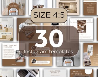 Interior Design Instagram Post Template | Interior Design IG Post Templates | Minimalist Canva Templates | Real Estate Social Media Posts