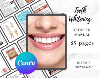 Manual de capacitación en blanqueamiento dental / Paquete de formularios para clientes / Guía del curso de blanqueamiento dental / Formularios de admisión y consentimiento