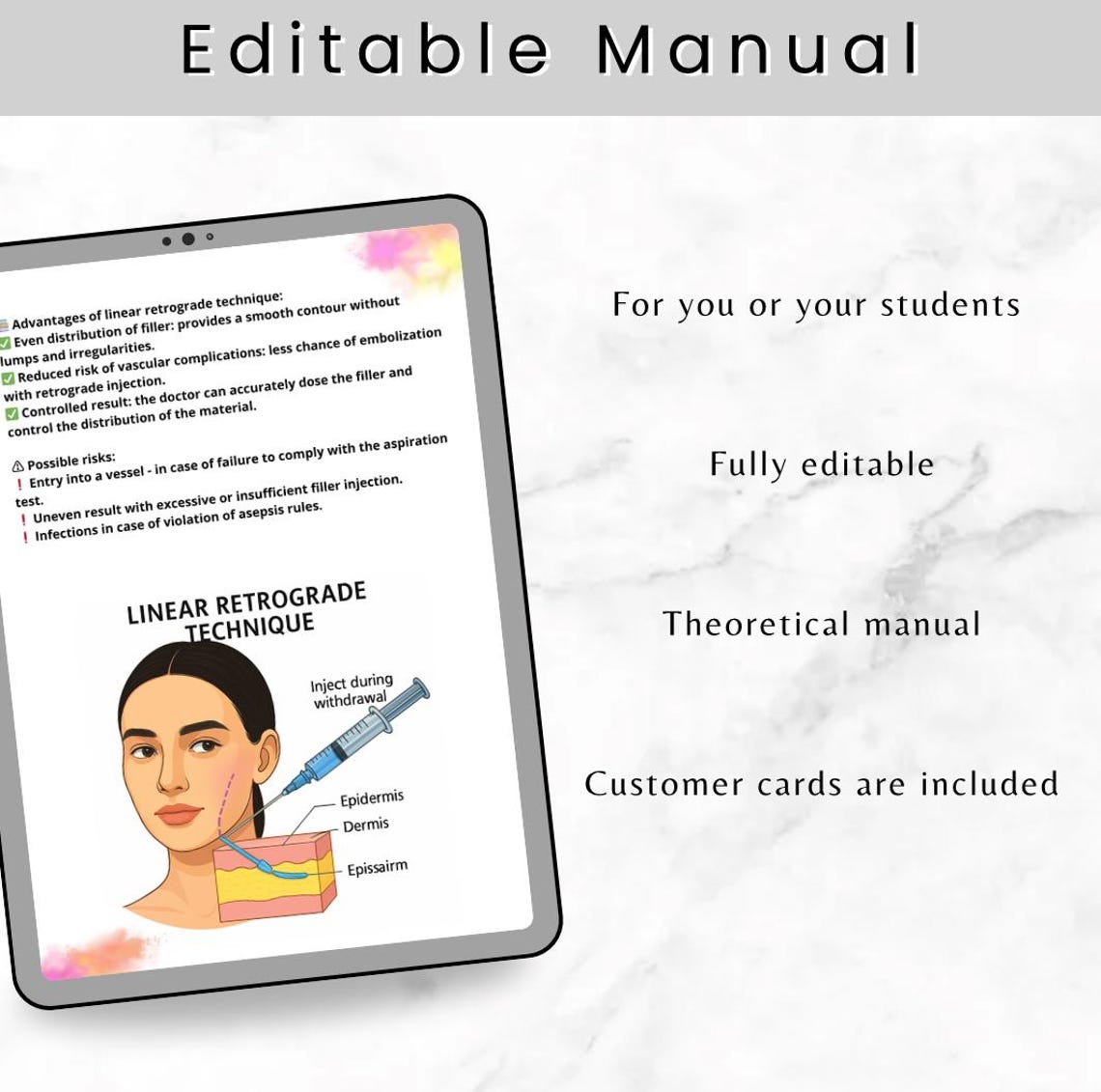Dermal Fillers Training Manual, Dermal Filler Tutors Course, Client ...